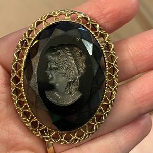 Black Cameo Brooch